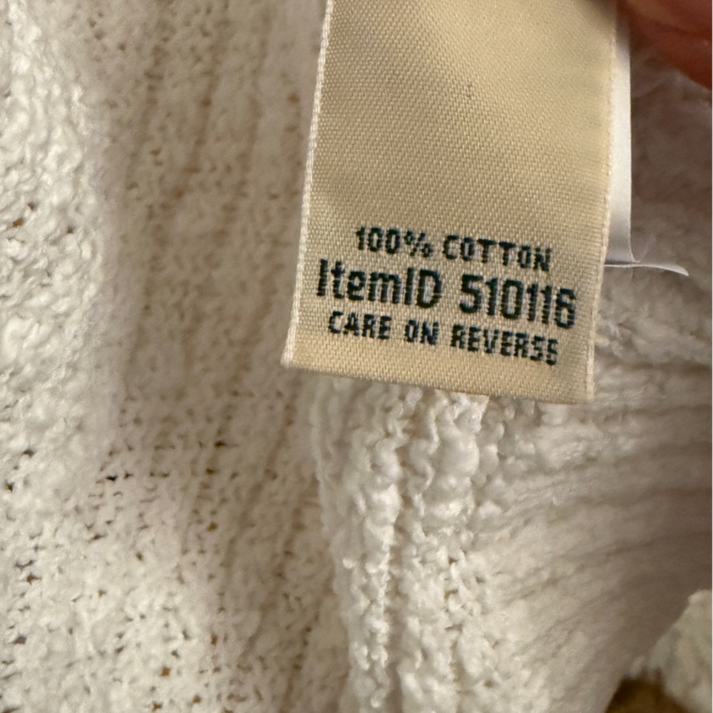 L.L. Bean cotton open front cardigan. White. Size 3x. Casual, cottagecore, beach - Picture 8 of 9